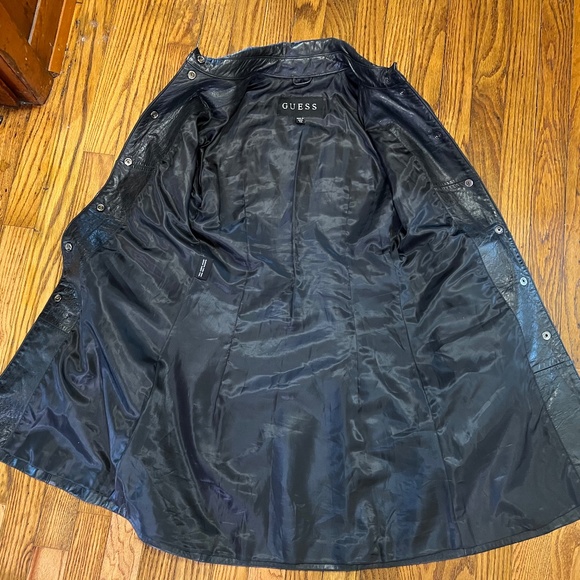 Guess Genuine Leather Trench Coat Mid Length Jacket XS - Picture 2 of 5